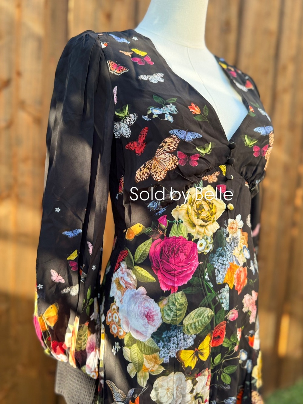 NWT Alice + Olivia Irene Empire Waist Dress Solar Strength Black Size 2
